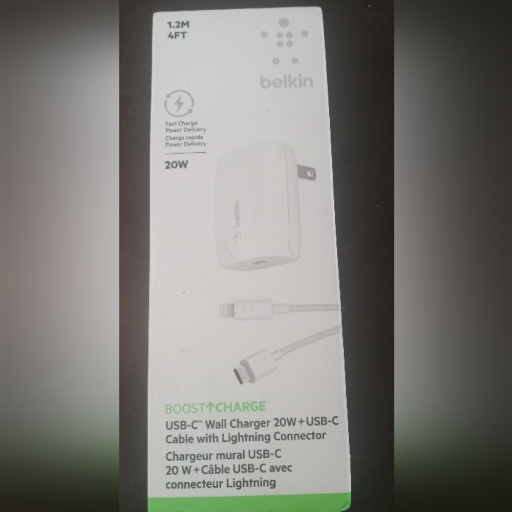 Belkin 20W USB-C Charger and C 2 Lightning Cable